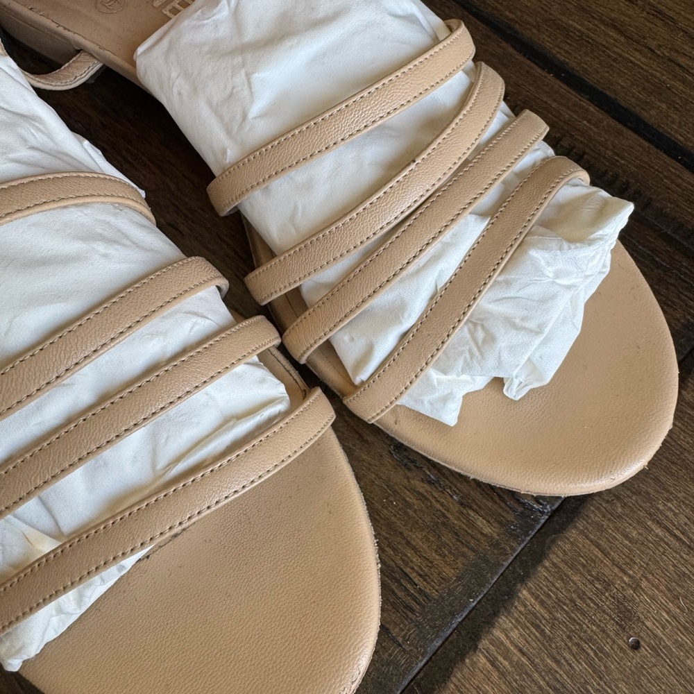 Chanel Beige Leather CC Strappy Sandals - Picture 10 of 16